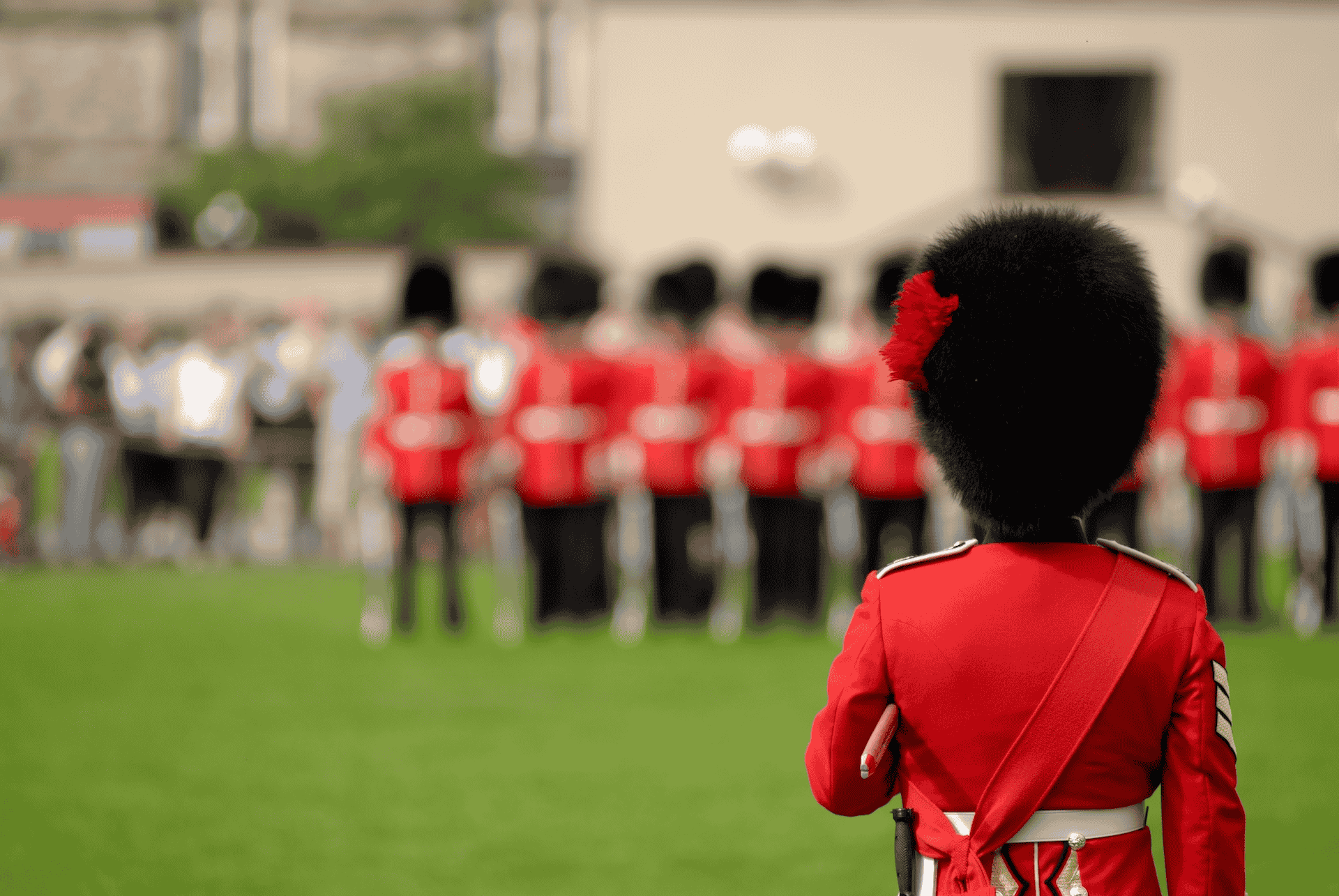 The Changing of the Guard in front of a royal residence